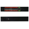 Qoltec Przełącznik sieciowy SWITCH Gigabit Ethernet PoE | 16x RJ45 | 2x RJ45 Uplink | 2x SFP | 1000Mb/s