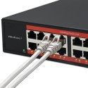 Qoltec Przełącznik sieciowy SWITCH Gigabit Ethernet PoE | 16x RJ45 | 2x SFP | 1000 Mb/s
