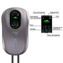 Qoltec Stacja ładowania EV 2w1 Typ2 | 22kW | LCD | 2 Karty EV | 3 fazy | Wallbox | Hotel system | 5m