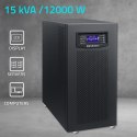 Qoltec Zasilacz awaryjny UPS 3 - fazowy | 15kVA | 12KW | LCD | EPO | SNMP | USB | On-line | High frequency