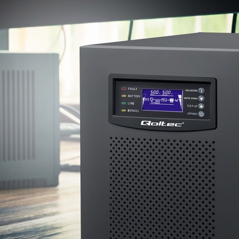 Qoltec Zasilacz awaryjny UPS 3 - fazowy | 15kVA | 12KW | LCD | EPO | SNMP | USB | On-line | High frequency