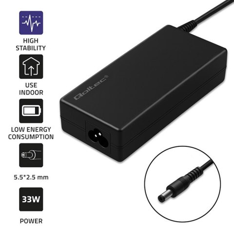 Qoltec Zasilacz desktopowy 60W | 12V | 5A | 5.5*2.5 | +kabel zasilający