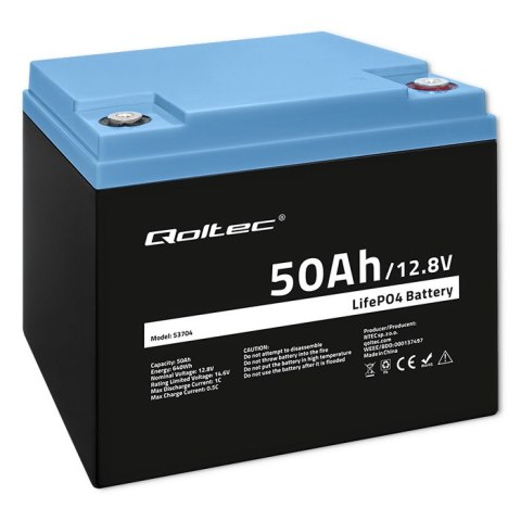 Qoltec Akumulator LiFePO4 Litowo-Żelazowo-Fosforanowy | 12.8V | 50Ah | 640Wh| BMS