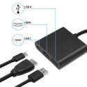 Qoltec Hub Adapter USB-C 3.1 3w1 | USB 3.0 | HDMI 4K | USB-C 3.1 PD 100W