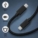 Qoltec Kabel USB 2.0 typ C męski | USB 2.0 typ C męski | 0.5m | Czarny