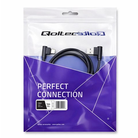 Qoltec Kabel USB typ C męski | USB 2.0 A męski | 1m