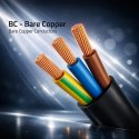 Qoltec Kabel zasilający IEC C13 | C14 | 3x1.00mm² | Czysta miedź Cu | 1m