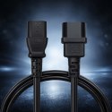 Qoltec Kabel zasilający IEC C13 | C14 | 3x1.00mm² | Czysta miedź Cu | 2m