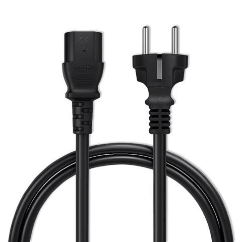 Qoltec Kabel zasilający IEC C13/SCHUKO | 3x1.00mm² | 2.5m