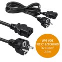 Qoltec Kabel zasilający IEC C13/SCHUKO | 3x1.00mm² | 2.5m