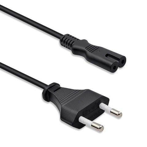 Qoltec Kabel zasilający IEC C7 | CEE 7/16 | ósemka | 2x0.75mm² | Czysta miedz CU | 3m