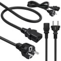Qoltec Kabel zasilający SCHUKO | IEC C13 | CEE 7/7 | 3x0.75mm² | Czysta miedź Cu | 1.5m