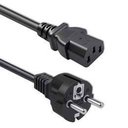 Qoltec Kabel zasilający SCHUKO | IEC C13 | CEE 7/7 | 3x1.00mm² | Czysta miedź Cu | 1.5m