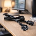 Qoltec Kabel zasilający SCHUKO | IEC C13 | CEE 7/7 | 3x1.00mm² | Czysta miedź Cu | 2m