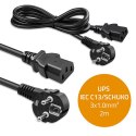Qoltec Kabel zasilający SCHUKO | IEC C13 | CEE 7/7 | 3x1.00mm² | Czysta miedź Cu | 2m