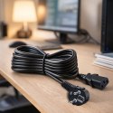 Qoltec Kabel zasilający SCHUKO | IEC C13 | CEE 7/7 | 3x1.00mm² | Czysta miedź Cu | 5m