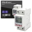 Qoltec Przekaźnik 63A na szynę DIN z licznikiem energii elektrycznej | Timer | Tuya | Wi-Fi | LED