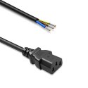 Qoltec Przewód zasilający IEC C13 | odizolowany lutowany | Czysta miedź Cu | 3x0.75mm² | 0.5m