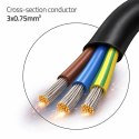 Qoltec Przewód zasilający IEC C13 | odizolowany lutowany | Czysta miedź Cu | 3x0.75mm² | 0.5m
