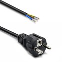 Qoltec Przewód zasilający SCHUKO CEE 7/7 | miedź Cu | odizolowany lutowany | 3x0.75 mm² | 3m