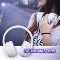 Qoltec Słuchawki bezprzewodowe Soundmasters z mikrofonem | BT 5.0 AB| Białe