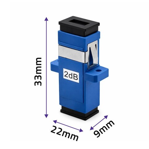 Qoltec Tłumik światłowodowy SC/UPC (F) - SC/UPC (F) | Singlemode | 2dB