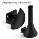 Qoltec Wewnętrzna mocna Antena TV DVB-T/T2 | wzmacniacz sygnału | 4K | wysoki zysk 32dBi | 360º | Kabel 4m