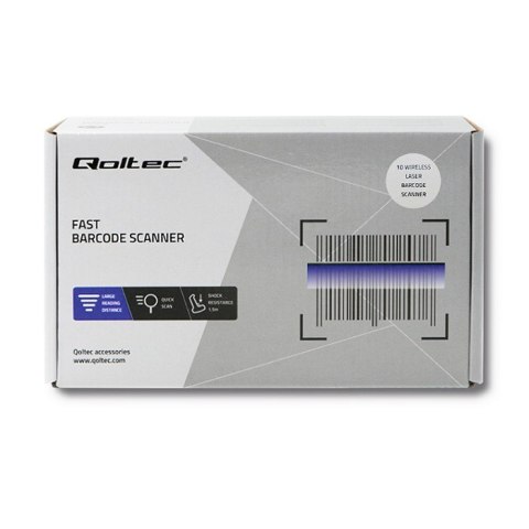 Qoltec Bezprzewodowy skaner czytnik kodów kreskowych 1D | | EAN | USB | 2.4G