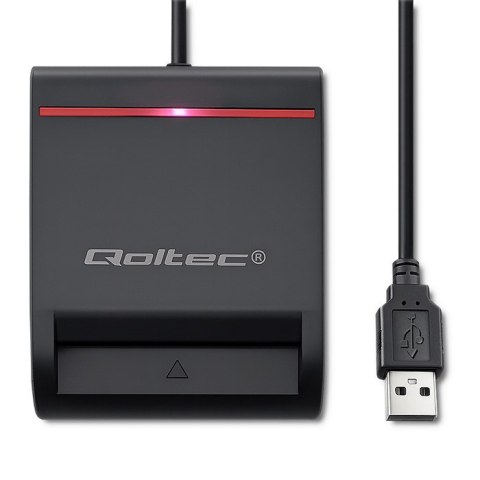Qoltec Inteligentny czytnik chipowych kart ID SCR-0642 | USB 2.0 + Adapter USB-C