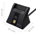 Qoltec Inteligentny czytnik chipowych kart ID SCR-0643 | USB 2.0 + Adapter USB-C