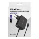Qoltec Ładowarka GaN POWER PRO | 1xUSB-C | 45W | 5-20V | 2.25-3A | Laptop | Smartfon | Czarna