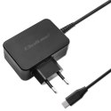 Qoltec Ładowarka GaN POWER PRO | 1xUSB-C | 45W | 5-20V | 2.25-3A | Laptop | Smartfon | Czarna