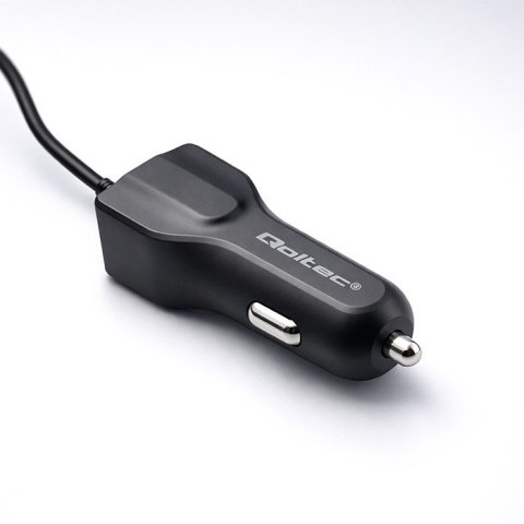 Qoltec Ładowarka samochodowa 12-24V | 17W | 5V | 3.4A | USB + kabel Micro USB
