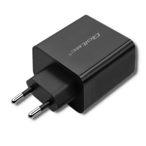 Qoltec Ładowarka sieciowa 45W | 5-20V | 2.25-3A | USB typ C PD | USB 3.0 | Czarna