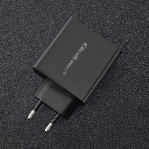Qoltec Ładowarka sieciowa 45W | 5-20V | 2.25-3A | USB typ C PD | USB 3.0 | Czarna