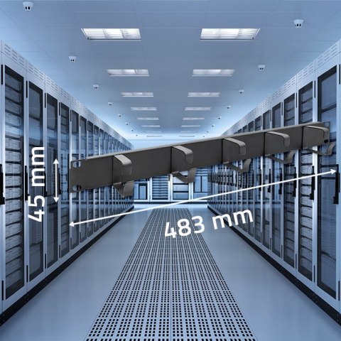 Qoltec Solidny stalowy Organizer kabli do szaf RACK 19" | 1U