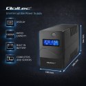 Qoltec Zasilacz awaryjny UPS Line Interactive | Monolith | 1000VA | 600W | LCD | USB | RJ45