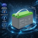 Qoltec Akumulator żelowy Deep Cycle | 12V | 100Ah | 30.5kg | Bezobsługowy | Professional | LongLife | PV, UPS, kamper