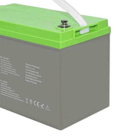 Qoltec Akumulator żelowy Deep Cycle | 12V | 100Ah | 30.5kg | Bezobsługowy | Professional | LongLife | PV, UPS, kamper