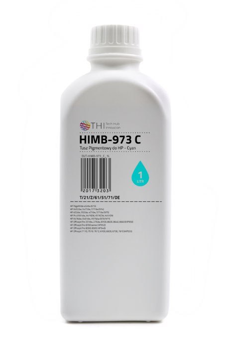 THI Butelka Cyan HP 1L Tusz Pigmentowy (Pigment) INK-MATE HIMB973