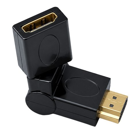 Qoltec Adapter HDMI A męski | HDMI A żeński | kątowy | obrotowy