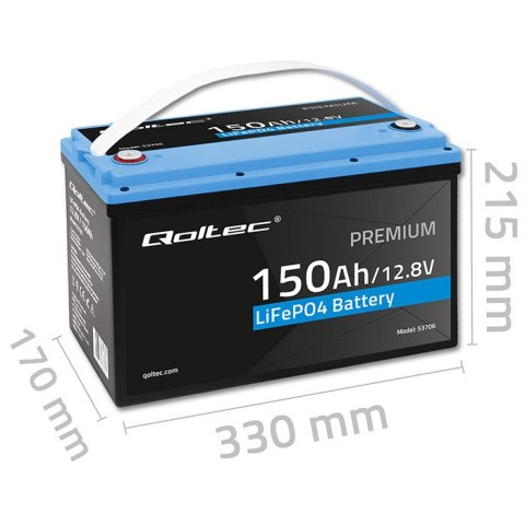 Qoltec Akumulator LiFePO4 Litowo-Żelazowo-Fosforanowy | 12.8V | 150Ah | 1920Wh| BMS