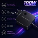 Qoltec Ładowarka sieciowa GaN Super Fast 100W | USB-C PD | 5-20V | 3-5A | Laptop | MacBook | Smartfon | kabel 1.8m