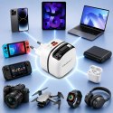 Qoltec Ładowarka sieciowa GaN Super Fast 65W | USB-C PD PPS | 5-20V | 3-3.25A | Laptop | MacBook | Smartfon | wysuwany kabel