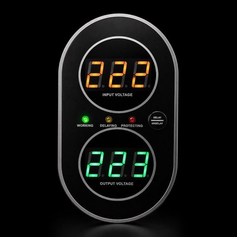 Qoltec Automatyczny Stabilizator napięcia AVR 3000VA | 1800W | Compact | Toroidalny transformator