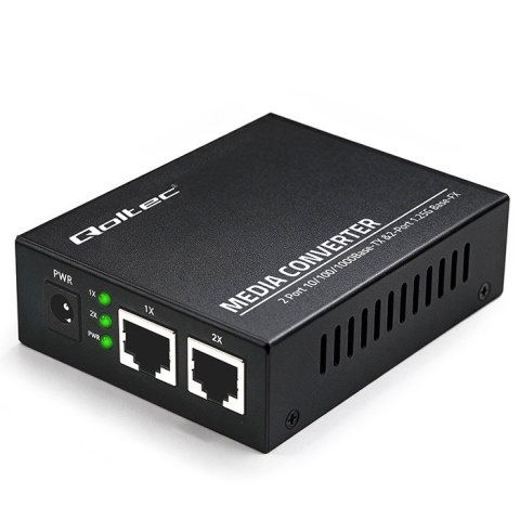 Qoltec Dwukierunkowy Media Konwerter SWITCH Ethernet 2x RJ45 2x SFP| 1000Mb/s | 5V