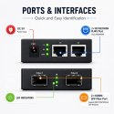 Qoltec Dwukierunkowy Media Konwerter SWITCH Ethernet 2x RJ45 2x SFP| 1000Mb/s | 5V