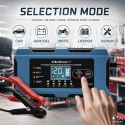 Qoltec Inteligentna ładowarka 12V 10A | Prostownik z funkcją naprawy | MCU | Auto OFF | 9-stopniowe ładowanie | AGM GEL LiFePO4