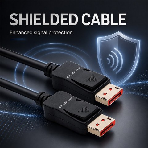 Qoltec Kabel DisplayPort v2.1 męski | DisplayPort v2.1 męski | 8K | 54G | 5m