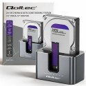 Qoltec Stacja dokująca 2w1 z funkcją Klonowania do dysków HDD SSD | 2.5" 3.5" SATA 6Gb/s | M.2 NVMe 10Gb/s | USB-C 3.2 gen 2 | 2